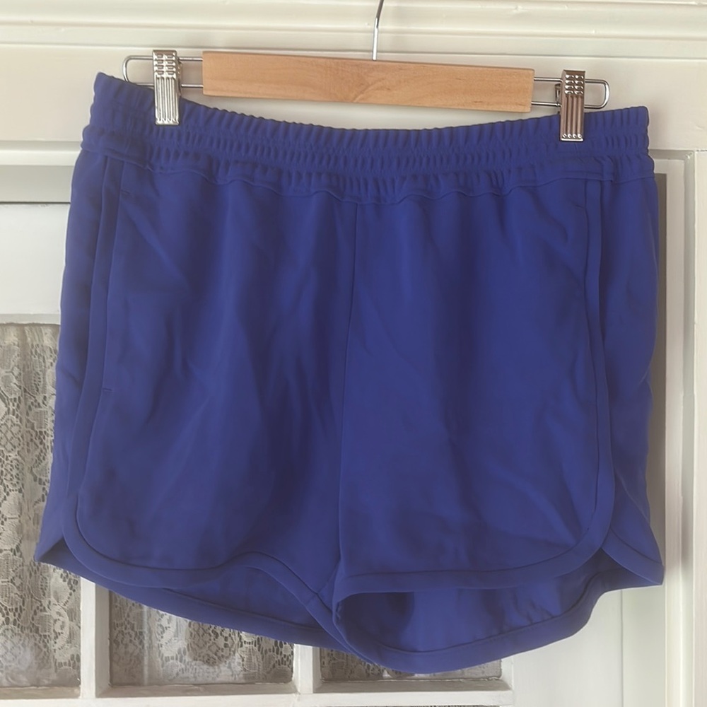 J Crew NWT cobalt blue purple track shorts.  Size 6